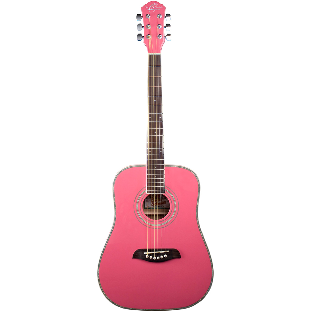 OG1P GUIT. ACUSTICA DE METAL 3/4 DREADNOUGHT PINK CATALPA OSCAR SCHMIDT