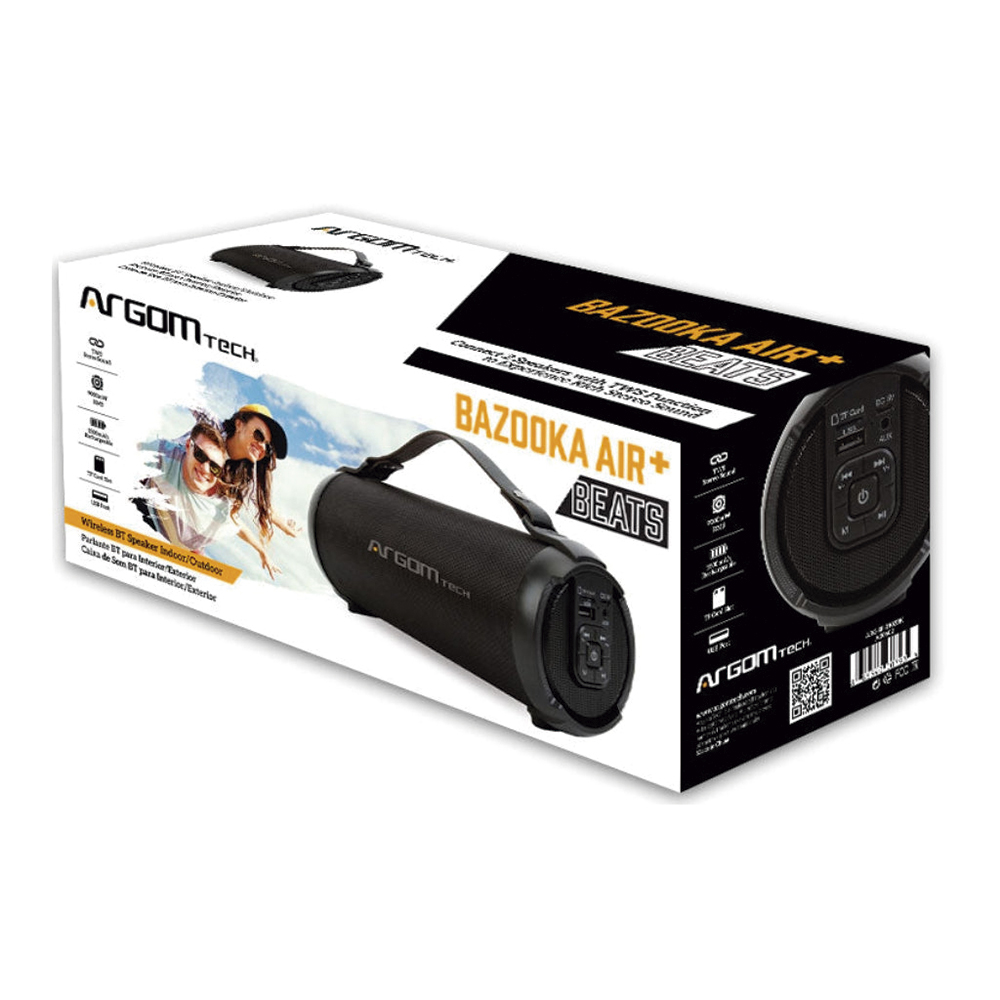 ARG-SP3102BK ARGOM / BAZOOKA-BOCINA / BLUETOOTH / TWS / NEGRO