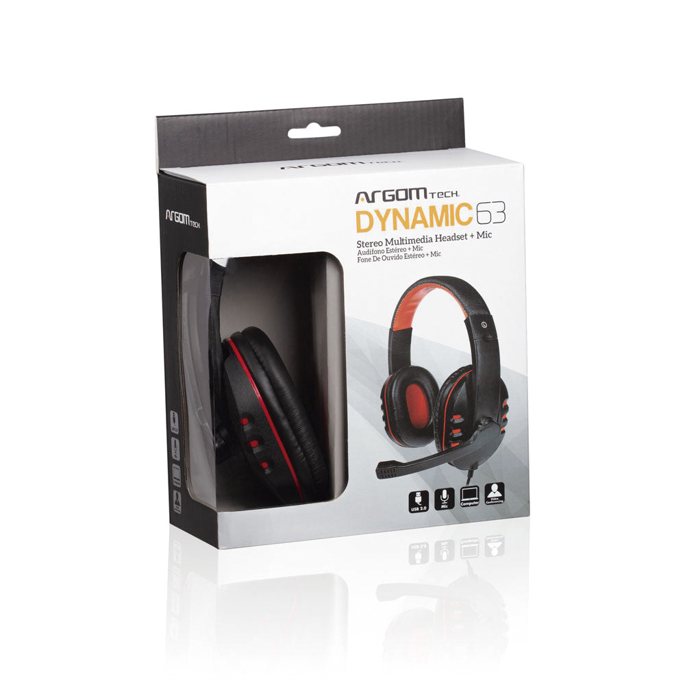 HMIARG-HS0063 AUDIFONO USB AEREO ESTEREO 63 C / MICROFONO 6 FT ARGOM