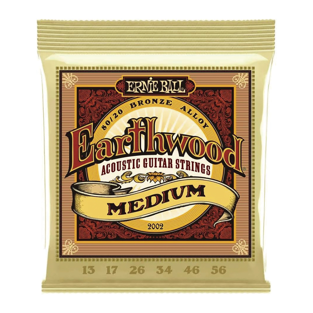 P02002 SET DE CUERDAS P/ GUIT. ACUST. DE METAL EARTHWOOD 80/20 MEDIUM ERNIE BALL