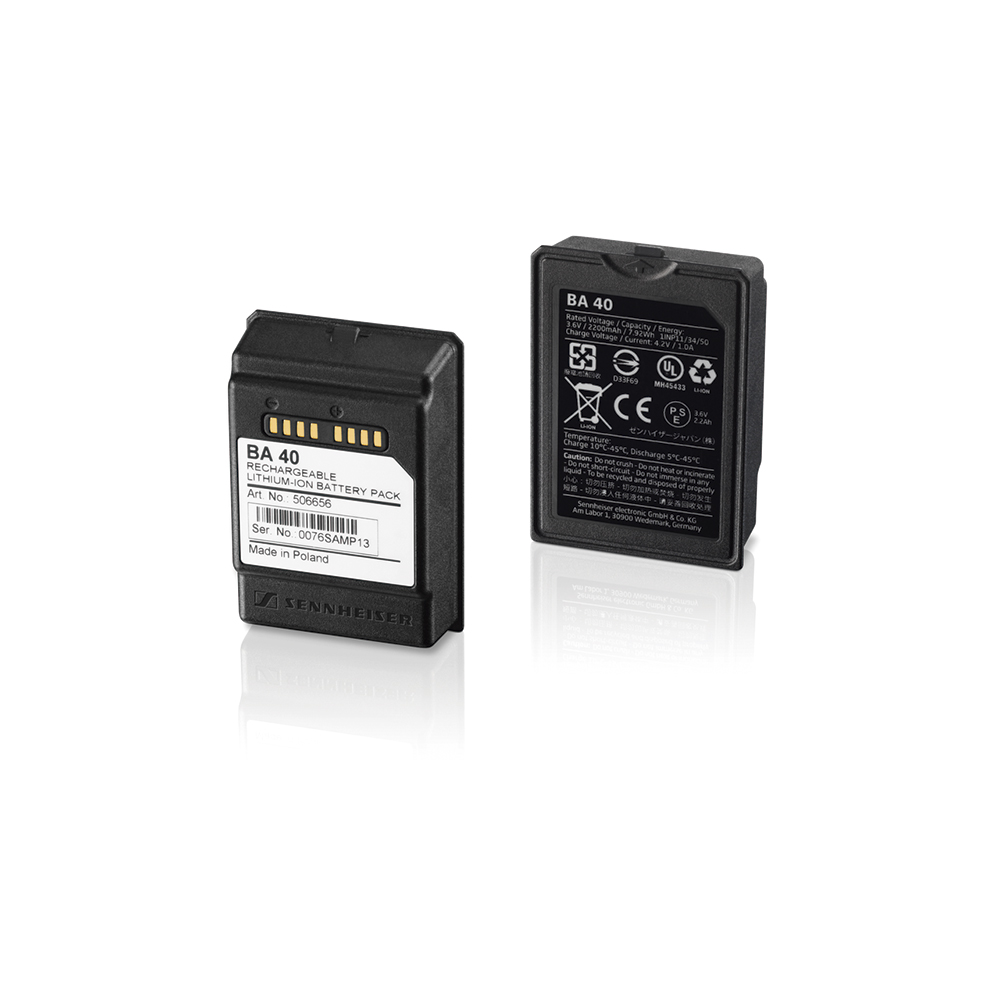 506656 BA 40 BATERIA RECARGABLE DE LITIO P/SISTEMAS EW-DX TS /SPEECHLINE ORGINAL SENNHEISER 