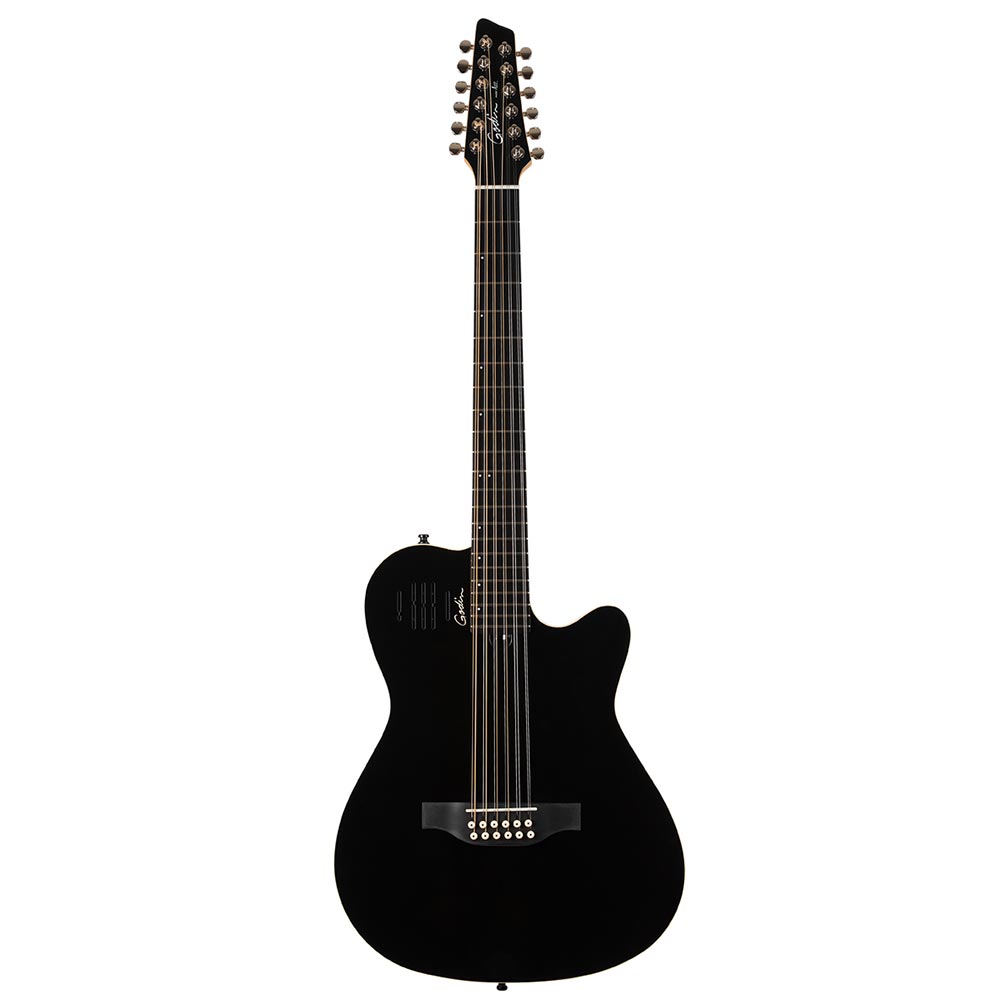 048588 GUIT. ELECTROACUST. A12 ULTRA DE METAL HG 12 CUERDAS BLACK C/GIG BAG GODIN  