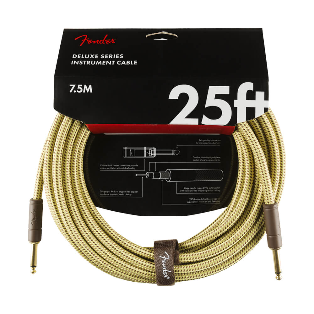 0990820076 CABLE P/ INSTRUMENTO DE 1/4 A 1/4 DE 25FT DELUXE SERIES TWEED FENDER