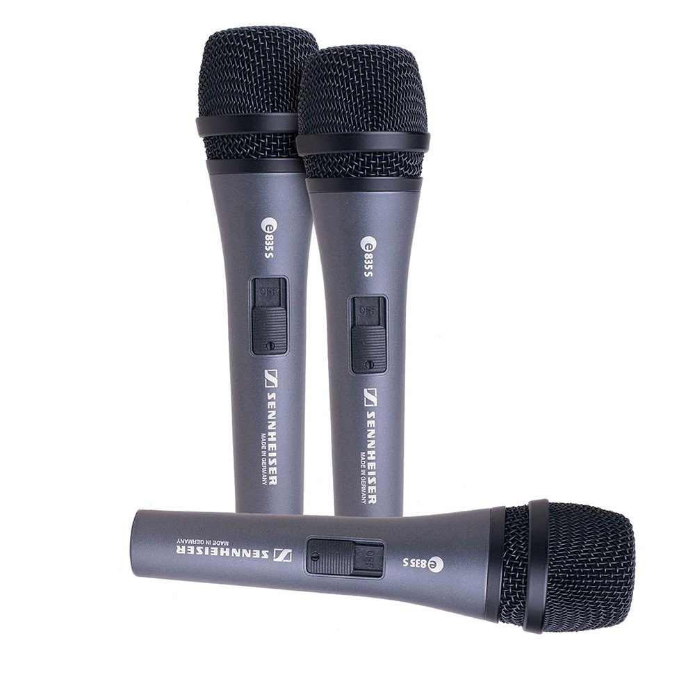 507359 E835-S SET DE 3 MICROFONOS DINAMICOS CARDIODE C/SWITCH P/VOCALES EVOLUTION SENNHEISER        