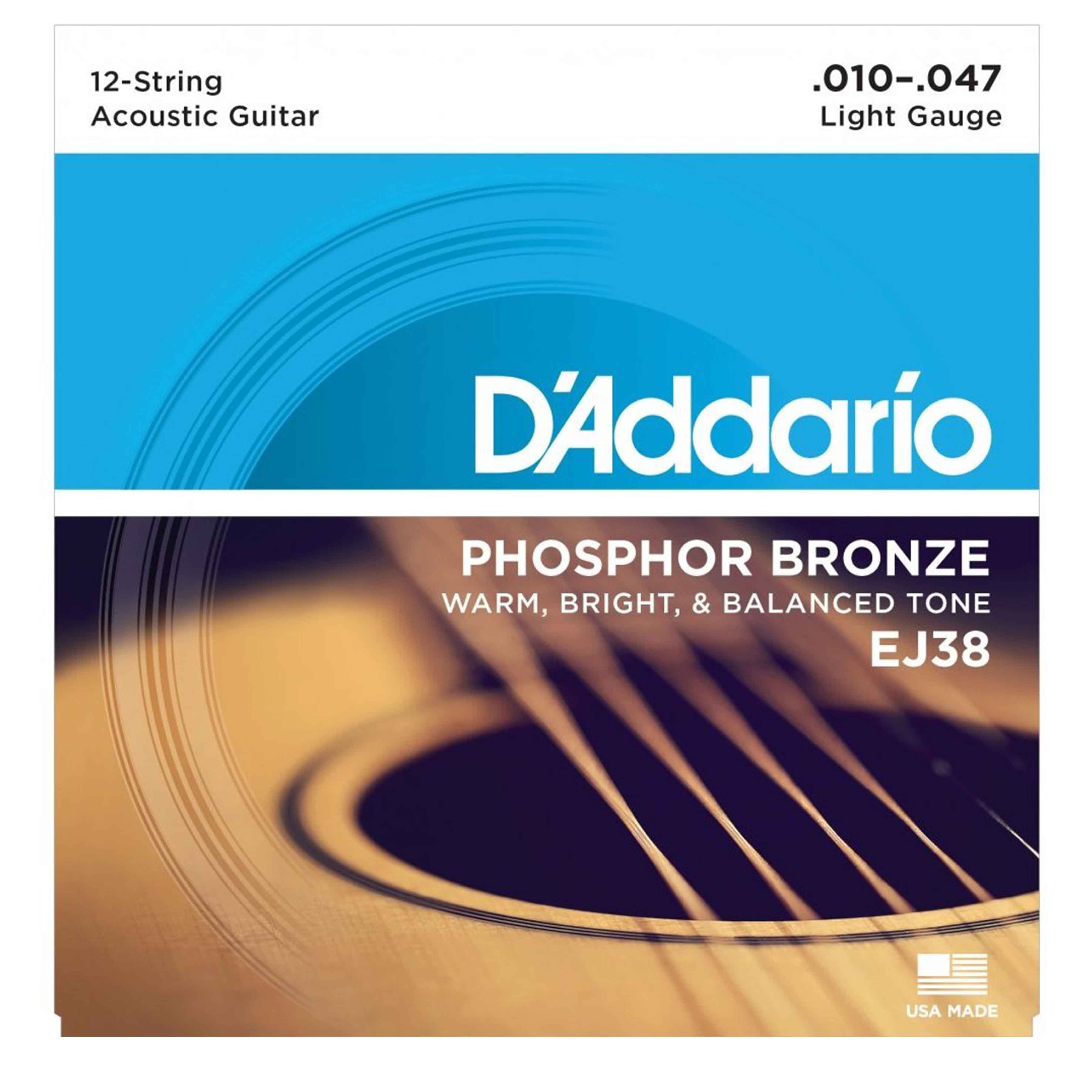 EJ38 SET CUERDAS 12 METAL BRONZE P/ACUSTICA DADDARIO