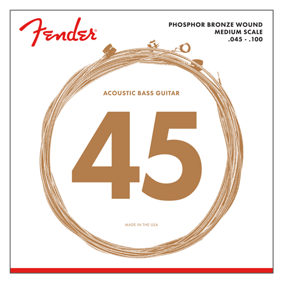 0737060400 JUEGO DE 4 CUERDAS P/BAJO ACUSTICO y ELECTROACUSTICO PHOSPHOR BRONZE 45-100 FENDER       