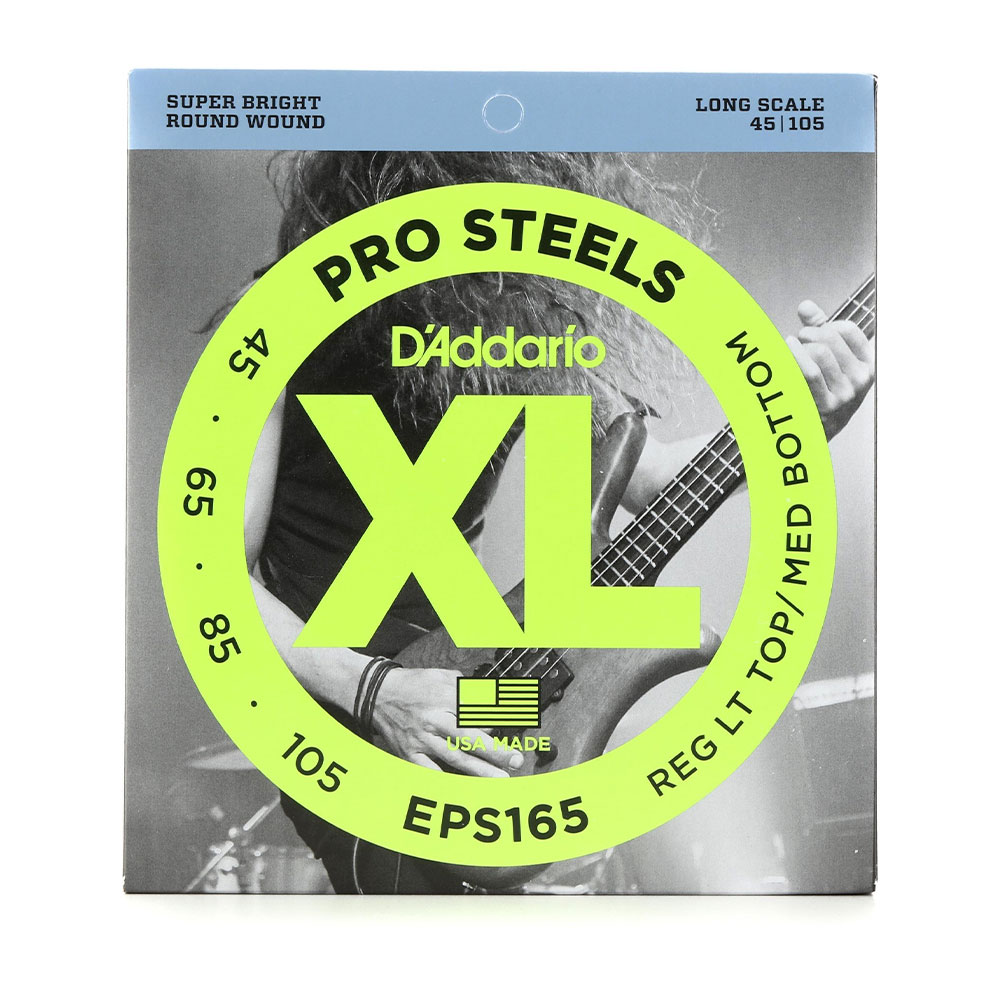EPS165 SET DE CUERDAS P/BAJO ELECT. 4 CUERDAS PRO STEELS 45-105 DADDARIO 