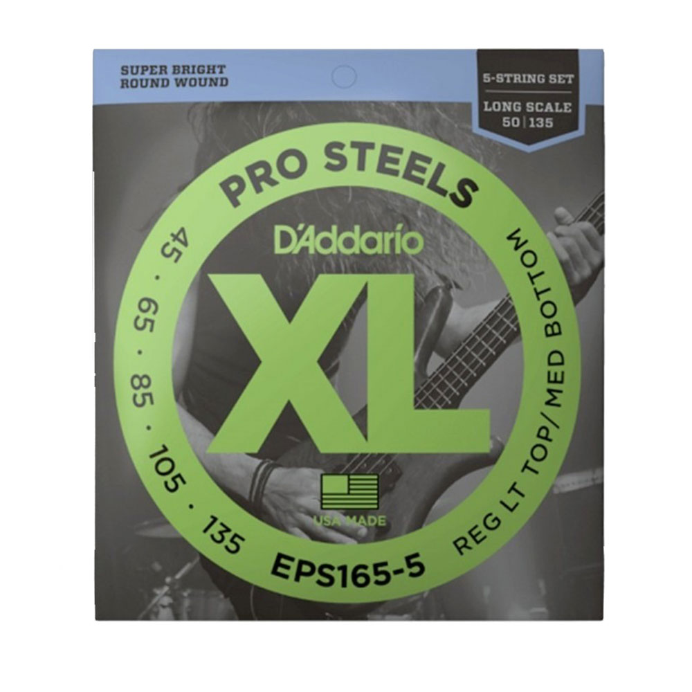 EPS165-5 SET DE CUERDAS P/BAJO ELECT. 5 CUERDAS PRO STEELS 45-135 DADDARIO 